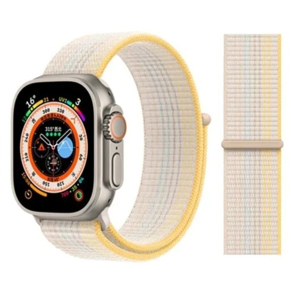 NEW Yellow Cream Breathable Strap Loop For Apple Watch